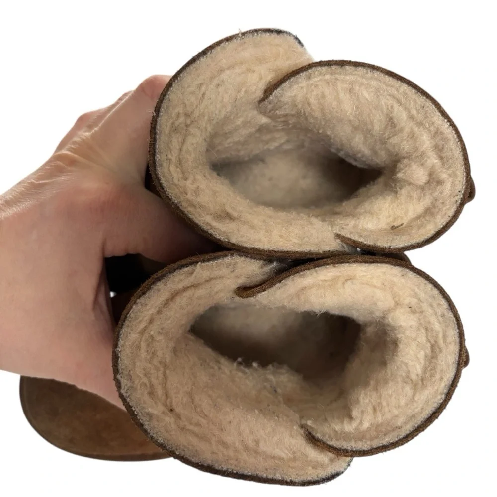 BearPaw Kids Winter Boots Brown Fur Suede Shoes Size T9